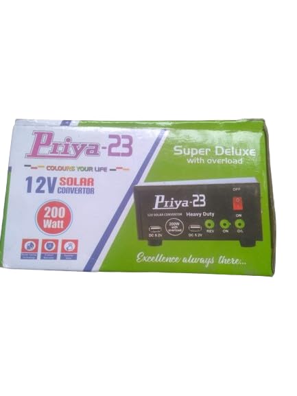 PRIYA23 12V SOLAR CONVERTER DUAL USB ONE FOR ALL 200 WATT 12V DC TO AC CONVERTER FOR TV, LED, FAN, DTH WITH DOUBLE SOCKET