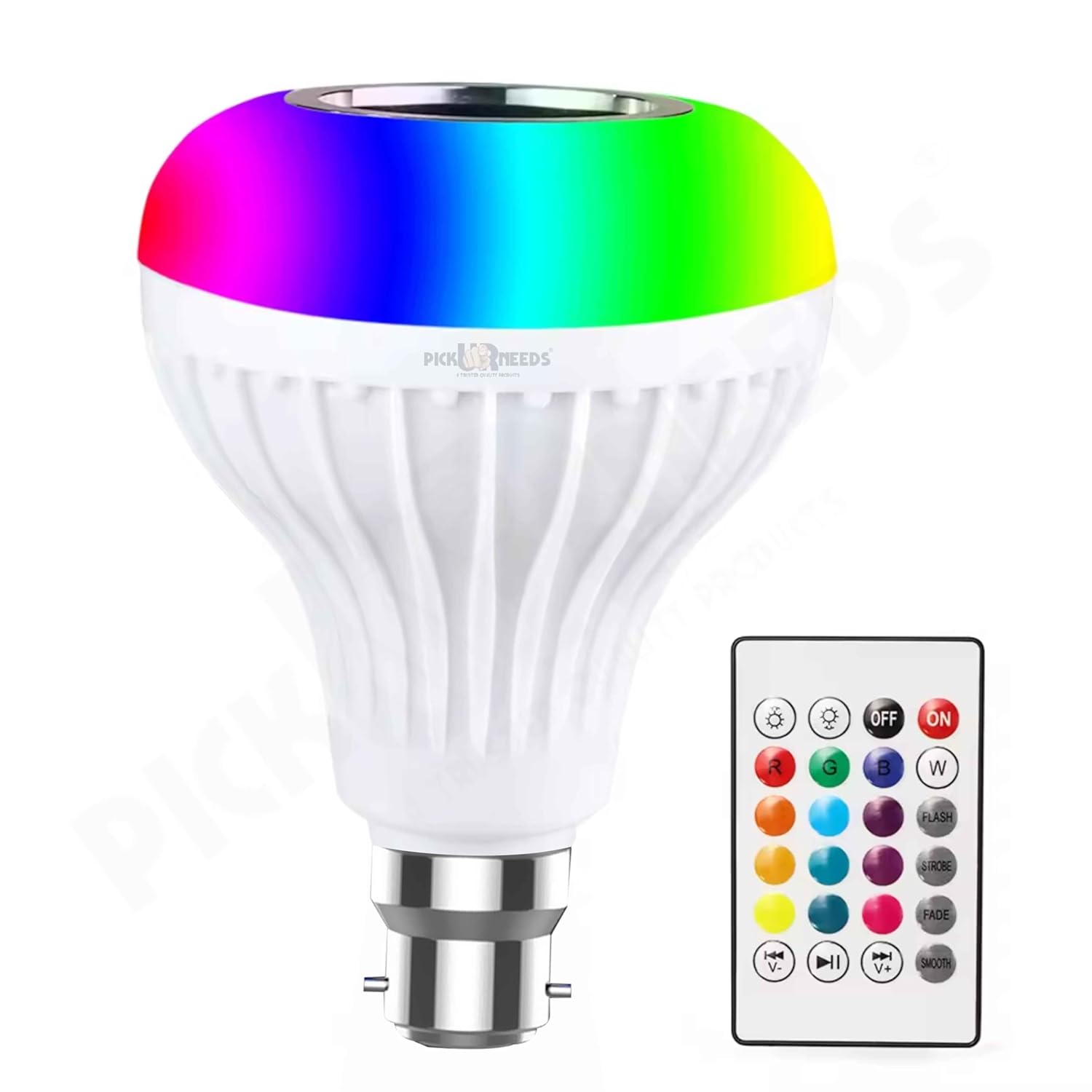HAL0NIX B22D 9-Watt LED Bluetooth Speaker Music Bulb (White and Yellow Light). No Cable No Charging