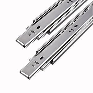 Gems Steel Gold Telescopic Drawer Channel (Premium) 8 Inch (203mm Length X 50MM Width) with 6 Ball Bearing Weight Capacity Upto 10 kg (Pack of 6 Pair) (Silver)