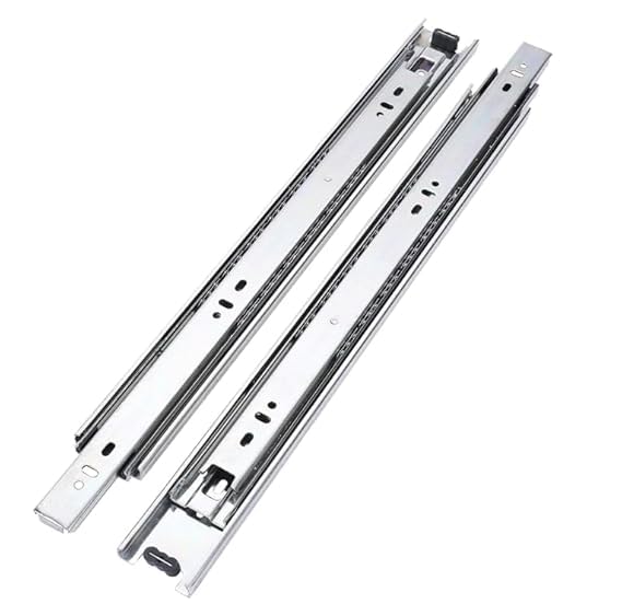 Gems Steel Gold Telescopic Drawer Channel (Premium) 8 Inch (203mm Length X 50MM Width) with 6 Ball Bearing Weight Capacity Upto 10 kg (Pack of 6 Pair) (Silver) - Image 4