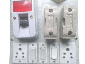 Power Board 3 Switch, 2 Socket 2 fase Cutout High Power MCB Cutout Extension Board Power Indicator Bulb Holder| Multi Outlet Electrical Switch Board | Heavy Duty Cord White